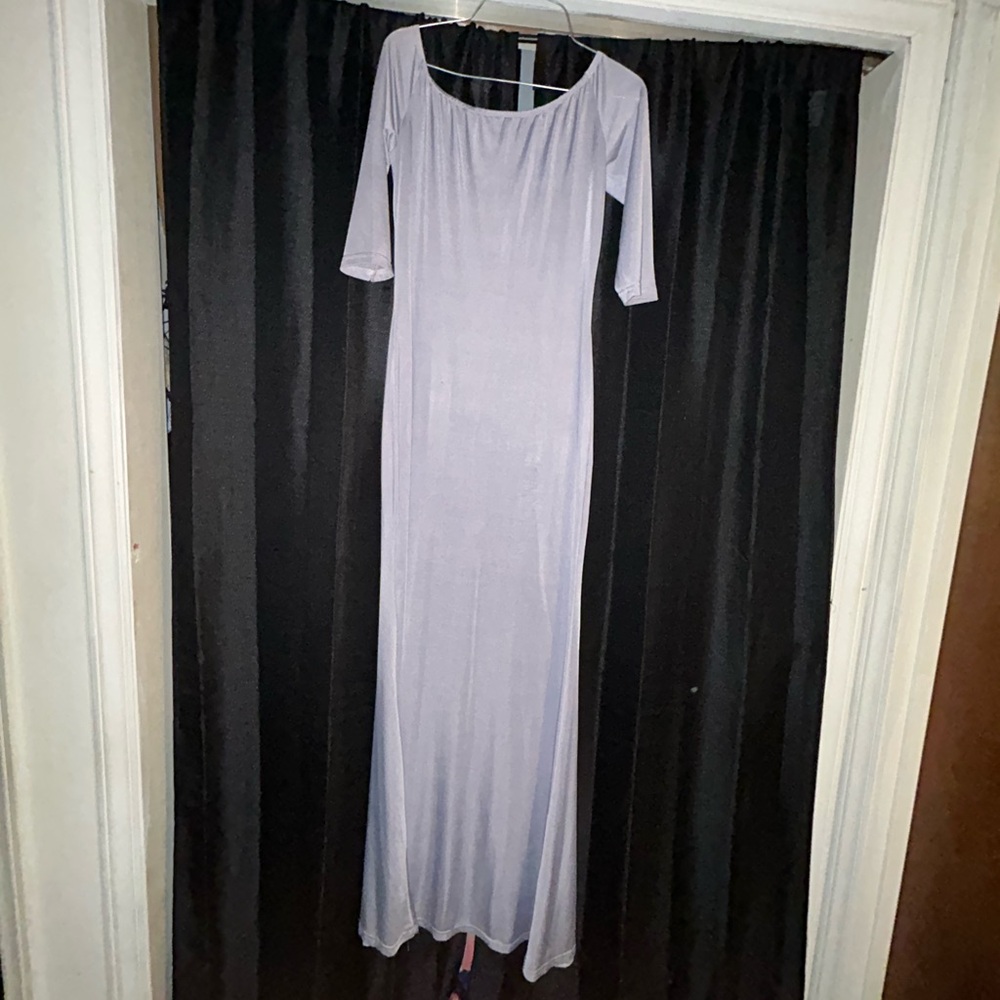 Elegant Gray Maxi Dress